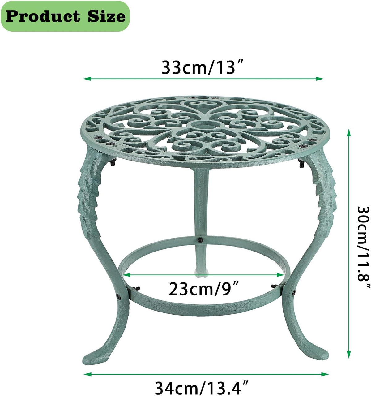 OwnMy Heavy Duty Cast Iron Plant Stand Vintage Wrought Iron Flower Pot Holder, Indoor Outdoor Large