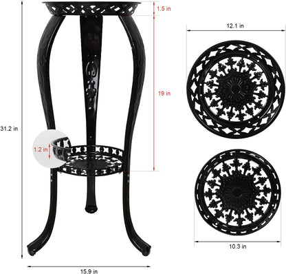 Ufine 2 Tier Metal Plant Stand Indoor Outdoor Iron Art Flower Pot Holder Tall Plant Display Rack
