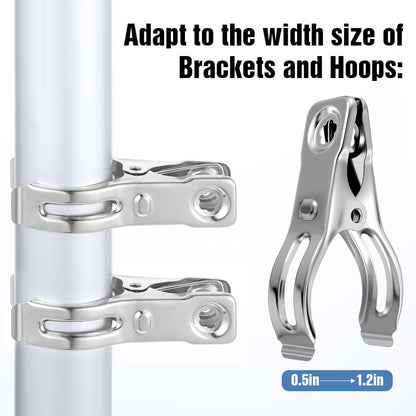 Upgraded 200 PCS Garden Clips, Greenhouse Clamps 100% Stainless Steel Heavy Duty Greenhuose Clips