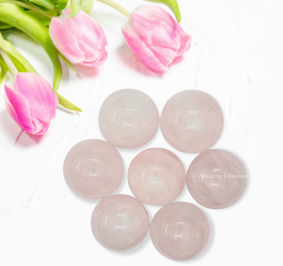Amazing Gemstone Rose Quartz Crystal Ball - 1 Inches Crystal Sphere Meditation Balls for Witchcraft