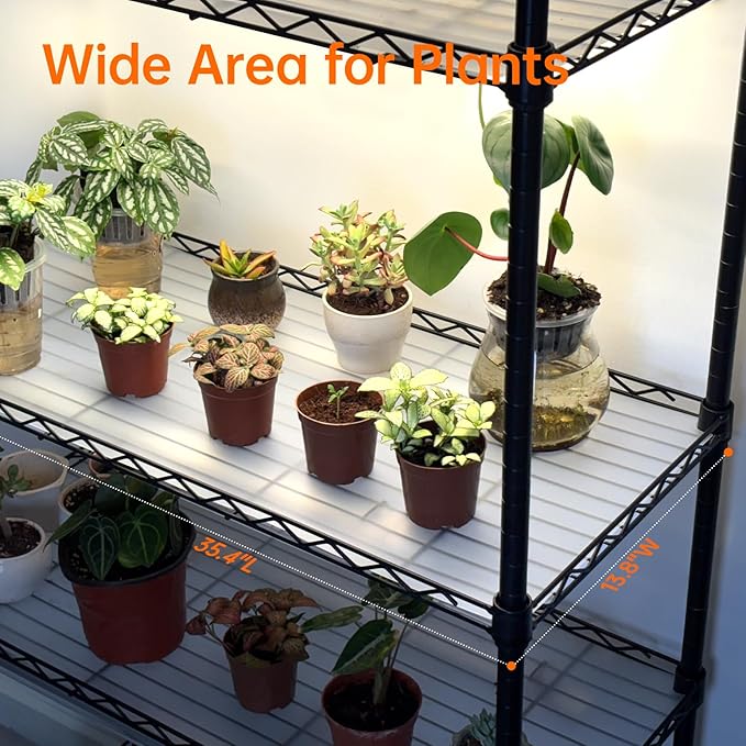 Bstrip Indoor Greenhouse with Grow Light, Plant Stand with 3 Pack Full Spectrum Plant Lights , 3