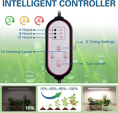 60W LED Grow Lights for Seed Starting, 2ft Hanging Full Spectrum Seedling Lights Grow Lights for