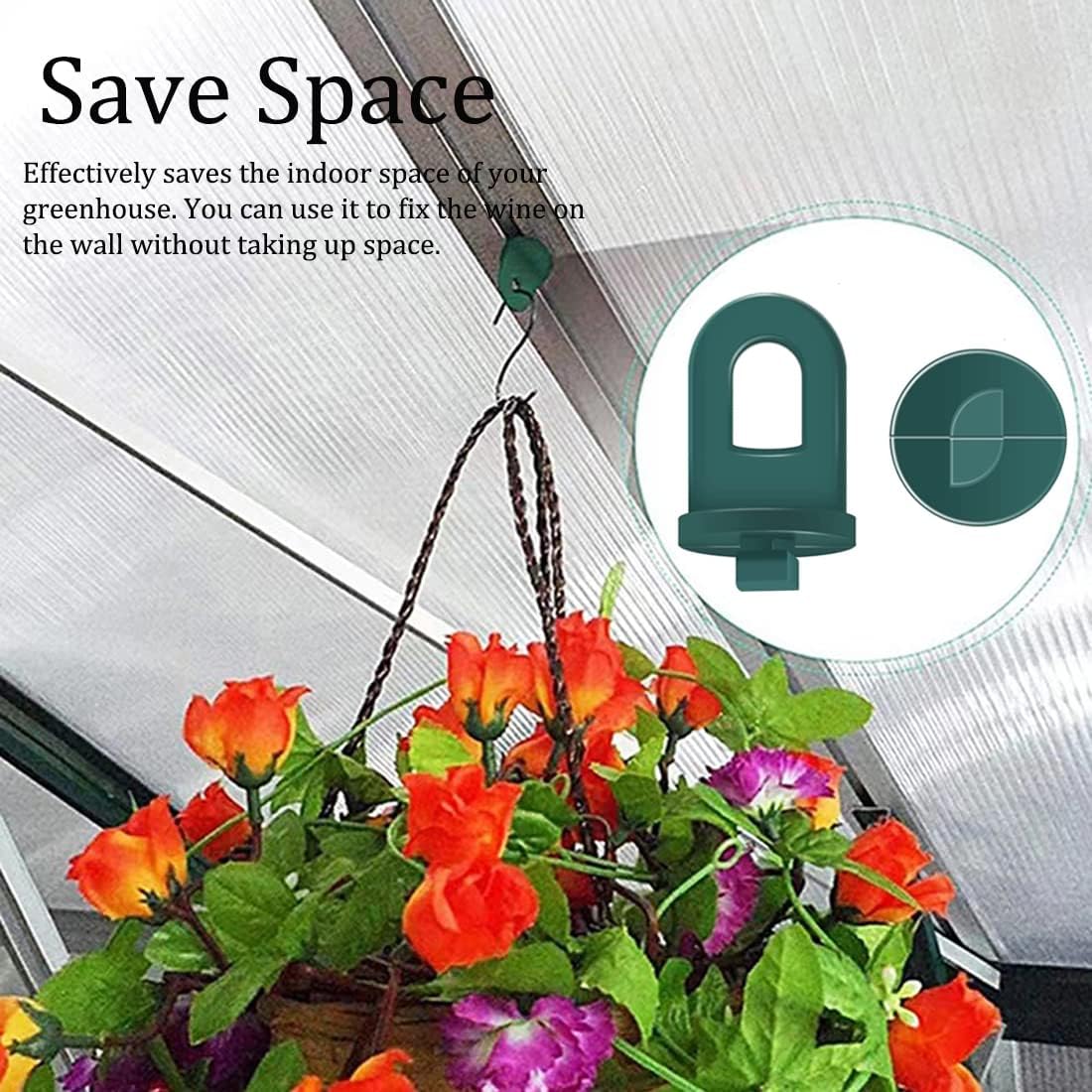 ELANE 30 Pcs Greenhouse Hooks and Twist Clips, Plastic Fixing Clips for Outdoor Garden Hanging