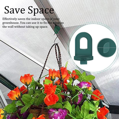 ELANE 30 Pcs Greenhouse Hooks and Twist Clips, Plastic Fixing Clips for Outdoor Garden Hanging