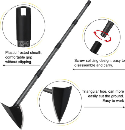 SANDEGOO Hoe Garden Tool,60 Inch Garden Hoe Triangle Gardening Hoe with Sharp Blade for