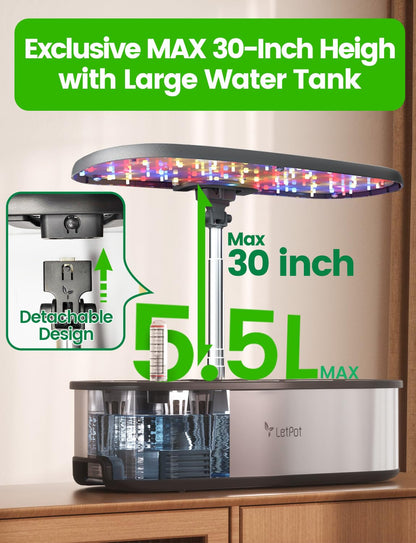 LETPOT LPH-SE Hydroponics Growing System, 12 Pods Smart Herb Garden Kit Indoor, Indoor Garden, APP