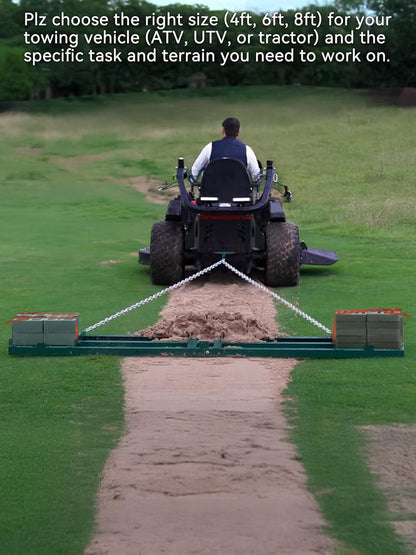 4ft Heavy Duty Drag Harrow for ATV, UTV, Tractor - Adjustable Tow Behind Leveling Rake with Weight