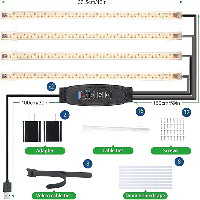 13 Inches Plant Growing lamp Strips, Full Spectrum LED 3500K Grow Light for Indoor Plants with