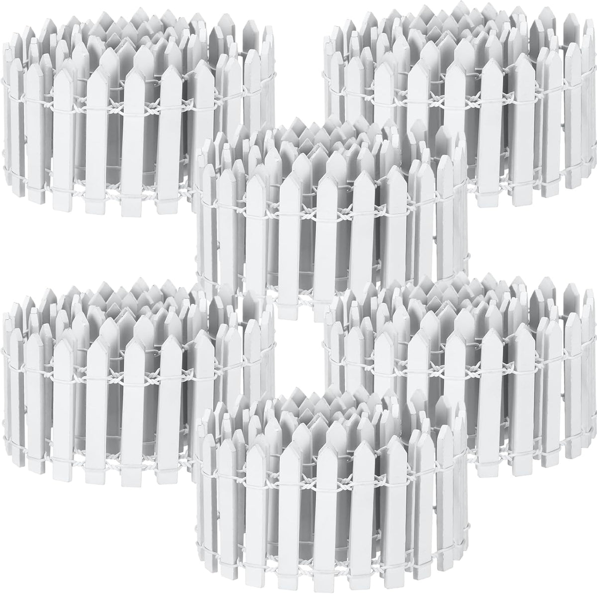Kigley 6 Pcs 40 Inch Fairy Fence Wood Miniature Garden Picket Fence Decorations for DIY Plant Pot