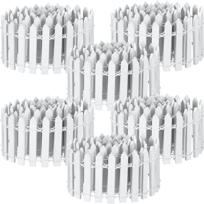Kigley 6 Pcs 40 Inch Fairy Fence Wood Miniature Garden Picket Fence Decorations for DIY Plant Pot