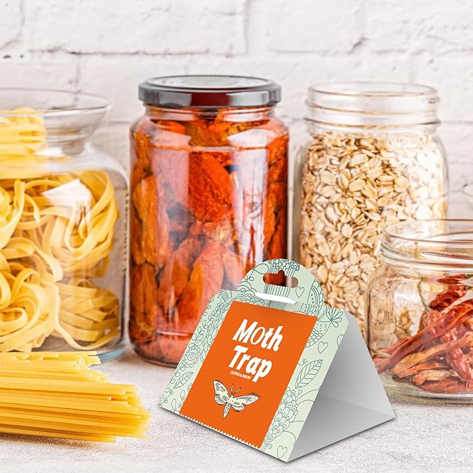 Pantry Moth Traps 10-Pack Safe and Effective for Food and Clothing- Glue Traps with Pheromones for