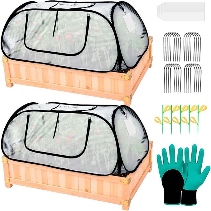 Garden Covers for Raised Beds, Pop Up Raised Garden Bed Cover, Garden Row Plants Cover Accelerator