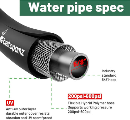Short Garden Hose 10 ft x 5/8" Female to Female Hose Adapter, Heavy Duty Small Water Hose Extend