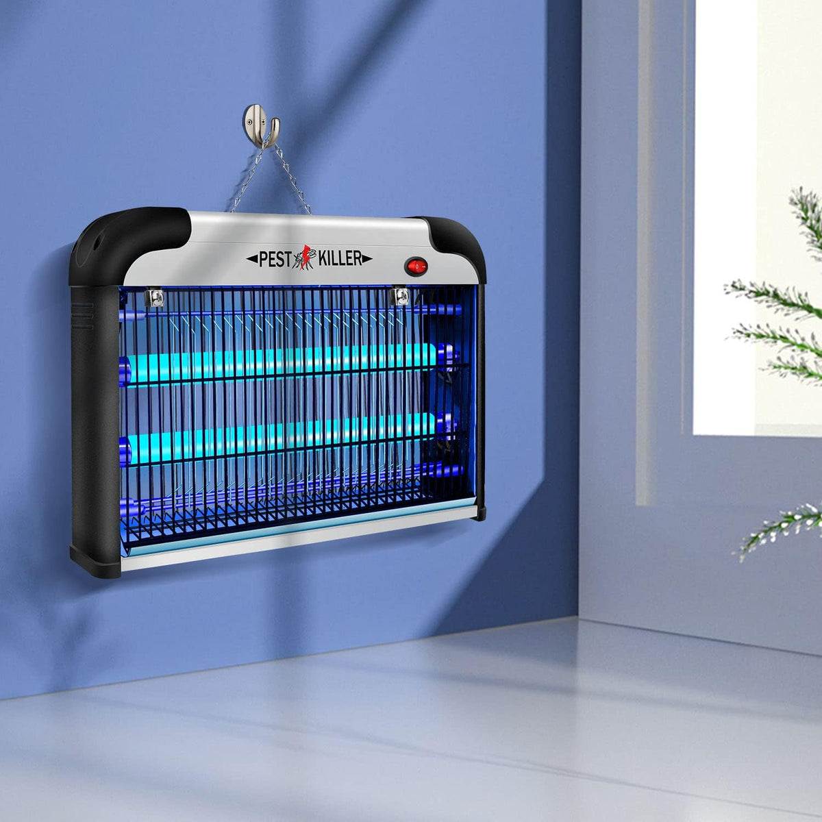 Indoor Electric Bug Zapper, 2800V Powerful Flying Insect Mosquito Killer w/ 20W Blue Light Attract
