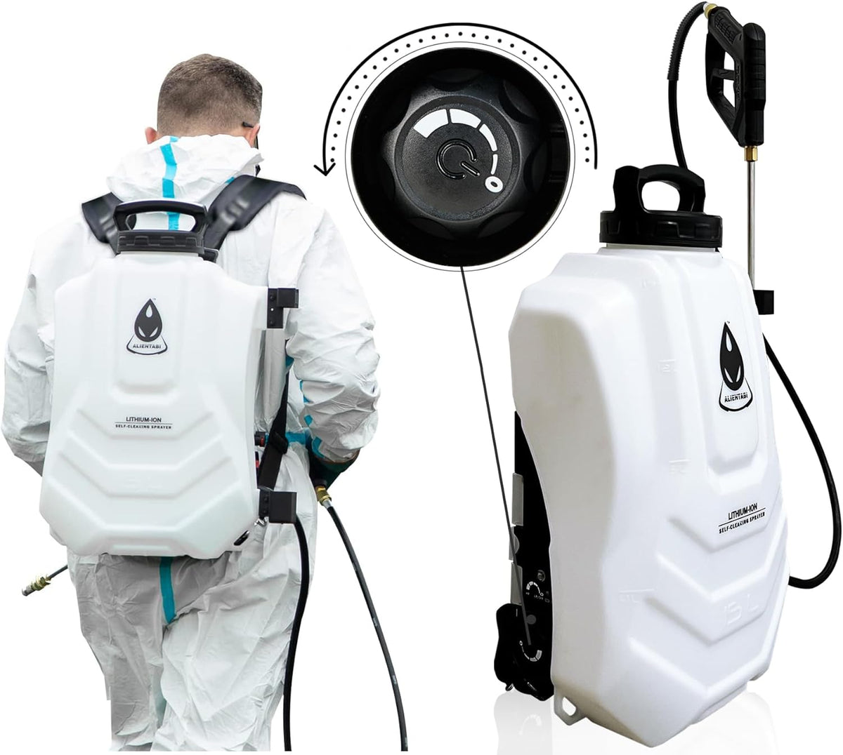 Backpack Sprayer 4 Gallon, Self-Cleaning Battery Sprayer for Weeding, Cleaning, No Gear Limit
