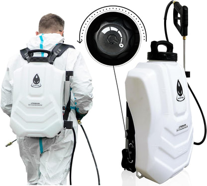 Backpack Sprayer 4 Gallon, Self-Cleaning Battery Sprayer for Weeding, Cleaning, No Gear Limit