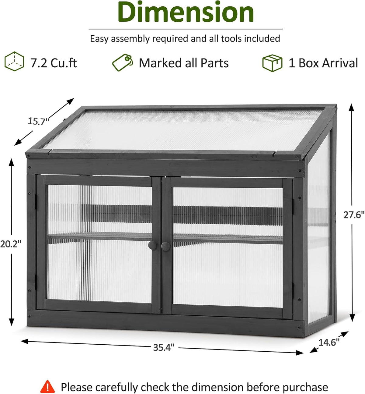 MCombo 2-Tier Wooden Cold Frame Garden Greenhouse Raised Flower Planter Shelf Bed Protection
