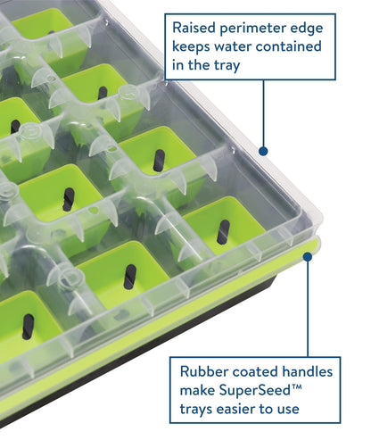 Burpee SuperSeed Starting Tray | 16 XL Cell | Reusable & Dishwasher Safe | for Vegetable, Flower &