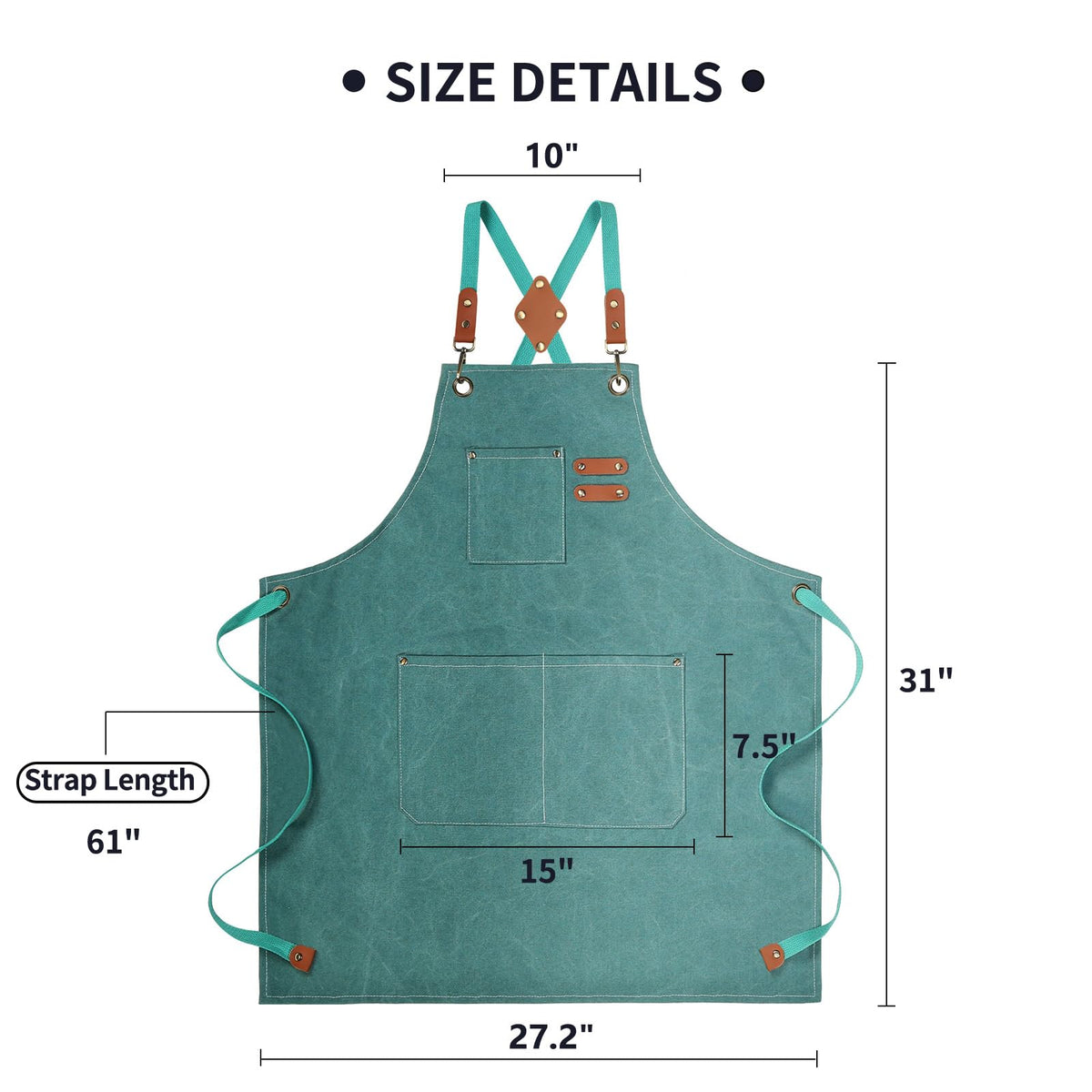 ZOMAO Chef Apron, Cotton Canvas Gardening Apron with Large Pockets for Men and Women,Kitchen