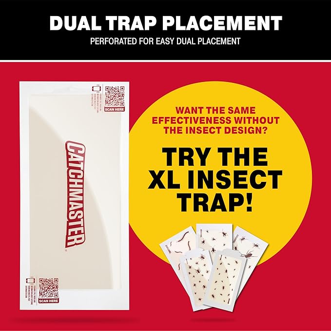Catchmaster XL Extra-Strength Centipede & Spider Glue Traps 20-PK, Adhesive Bug Catcher, Spider