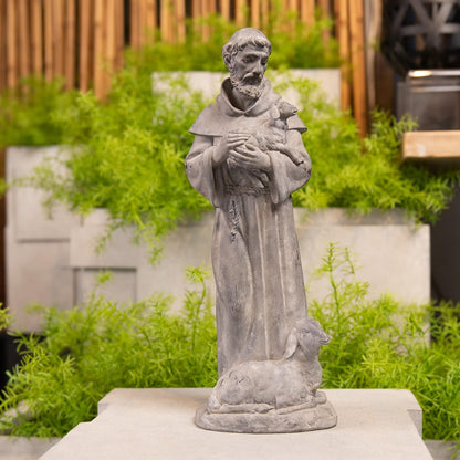Newman House Studio Vintage St Francis Garden Statue - 15.2 Inch Resin Patron of Animal Figurine