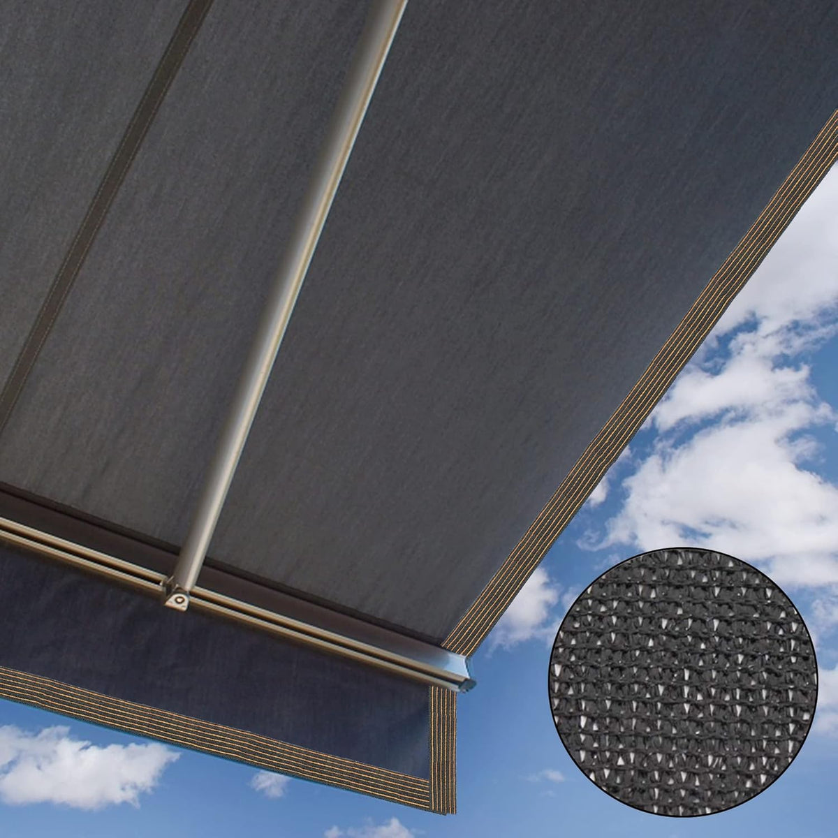 winemana 70% Black Shade Cloth, 12 x 10 FT Durable Mesh Tarp with Grommets, Resistant Garden Sun