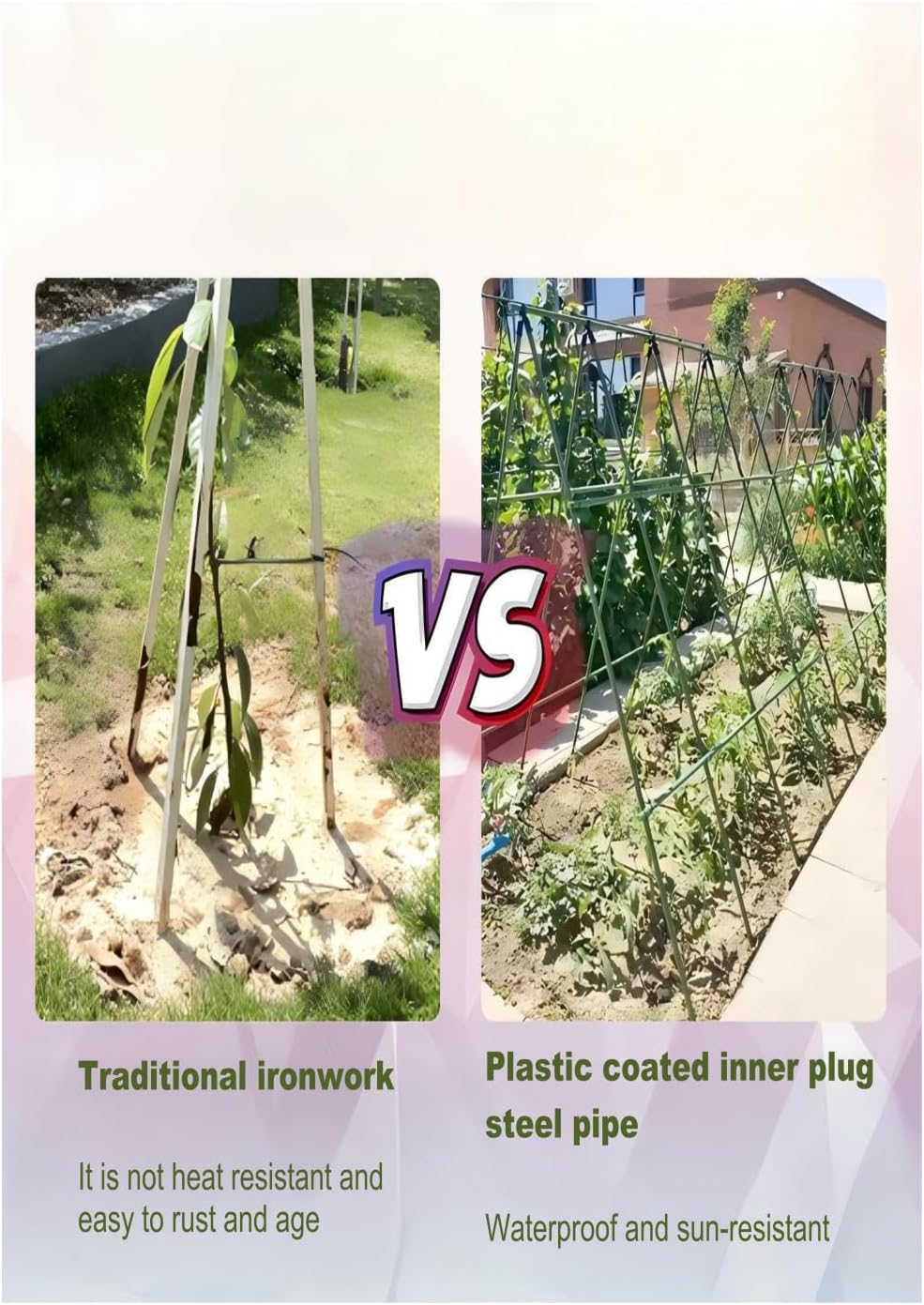 Steel Plant Stakes 4 Feet, Garden Plant Stakes 48 Inch,25 Pack Tomato Stakes for Growing Climbing