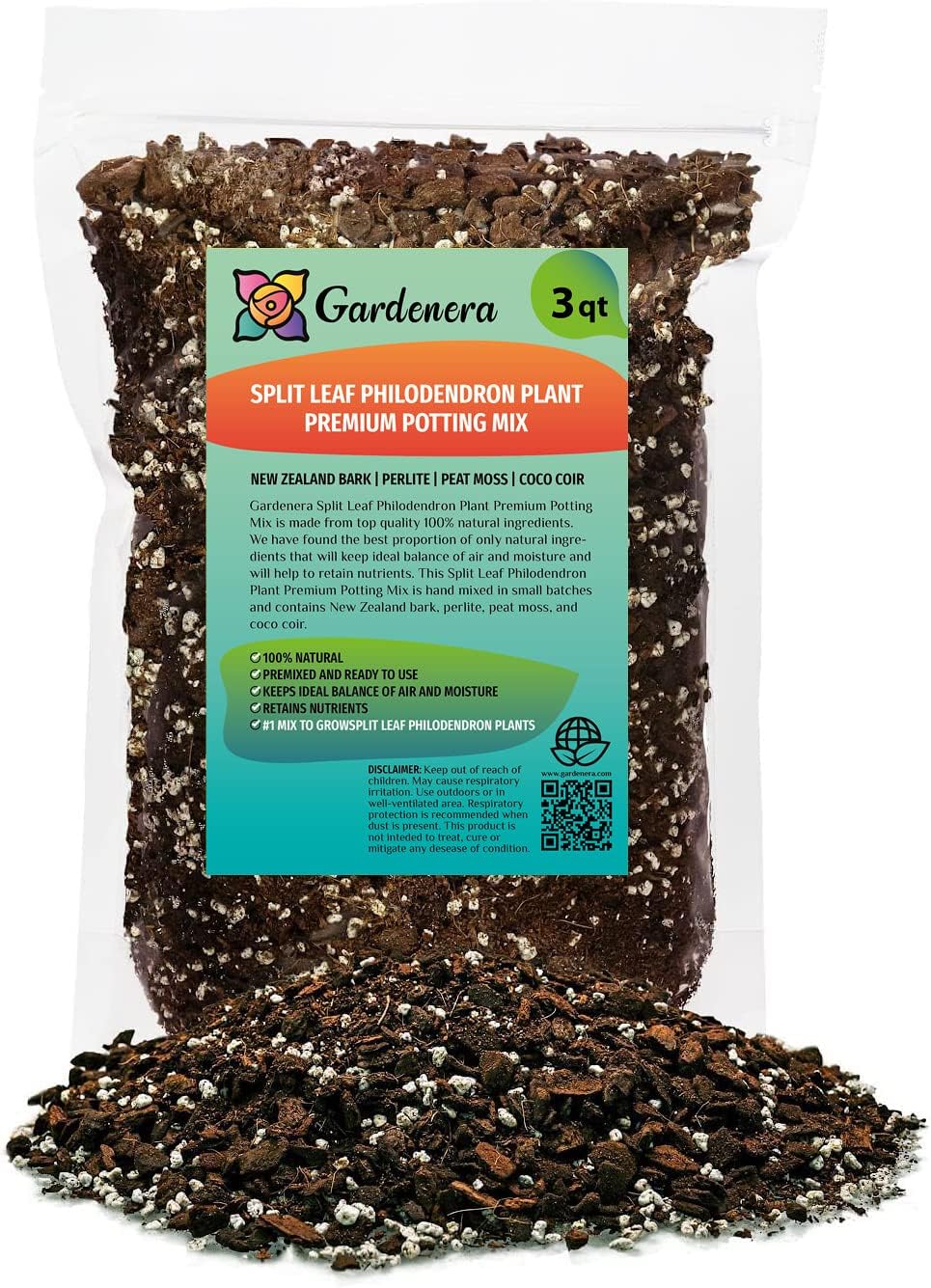Gardenera Split Leaf Philodendron Potting Soil - Enhances Aeration and Drainage for Thriving