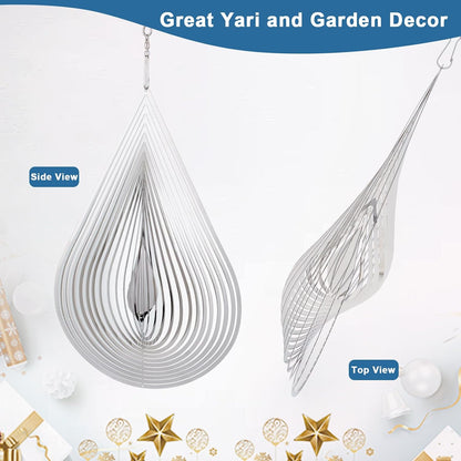 Wind Spinner Flowing-Light Effect Courtyard Decorations Made of Stainless Steel House Hanging