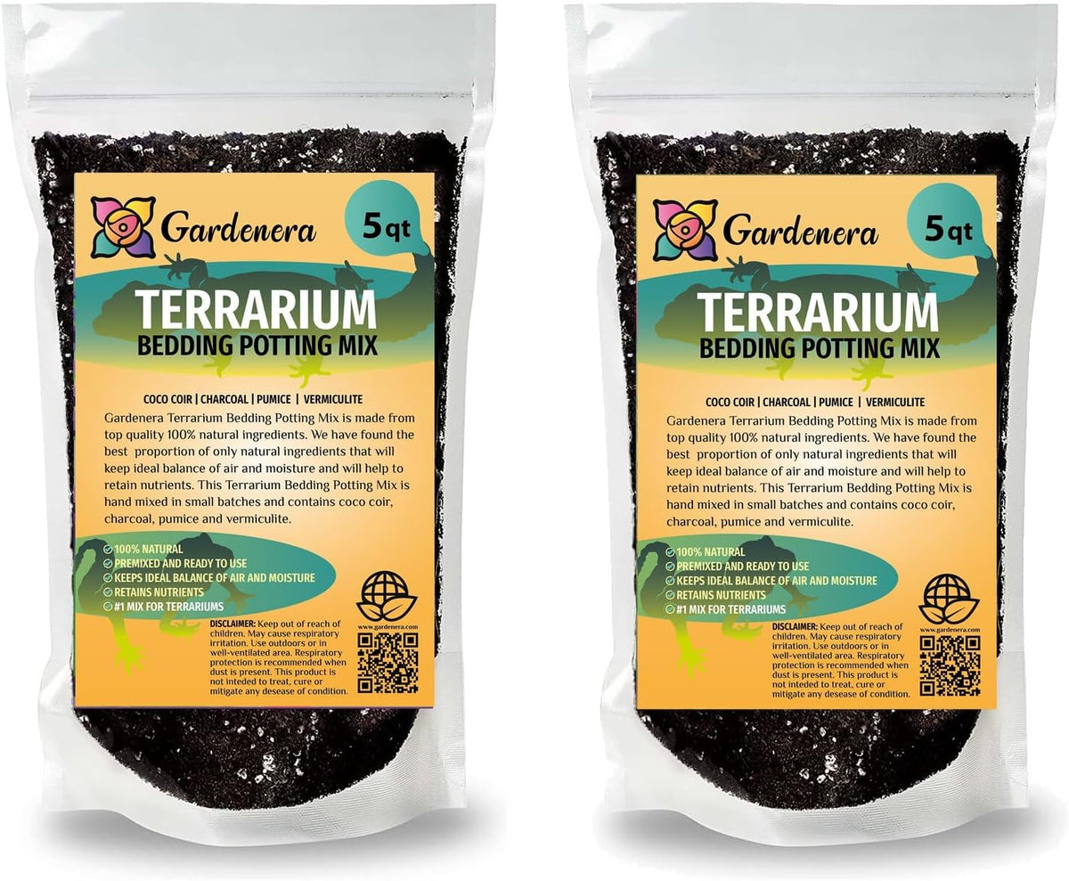 Elevate Your Terrariums with Gardenera Terrarium Potting Mix - Carefully Mixed Coco Coir, Charcoal