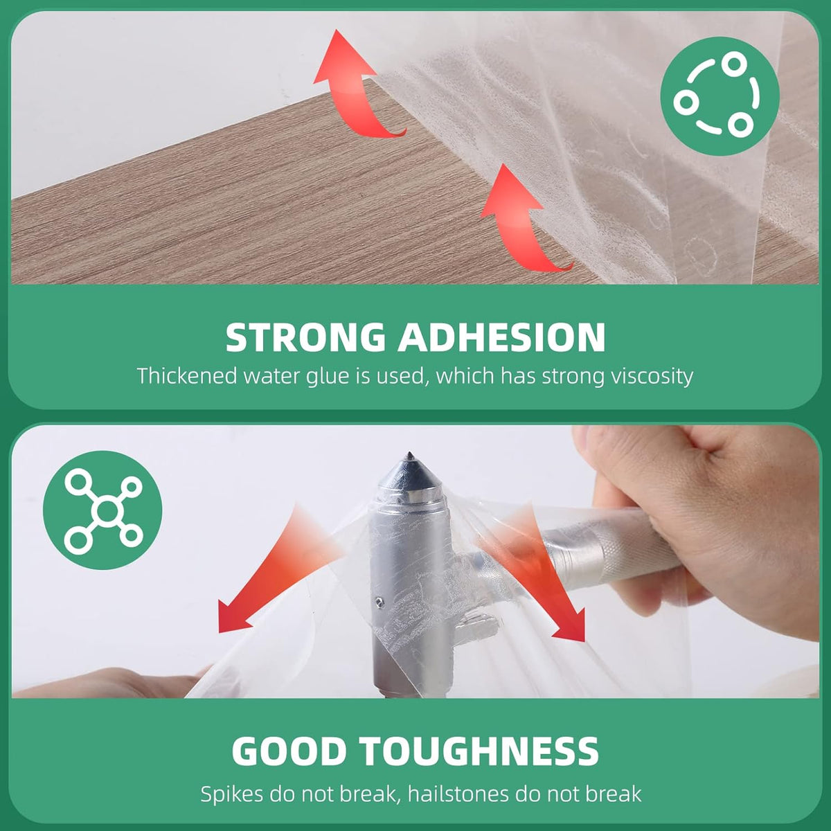 Greenhouse Repair Tape, 6.3 mil Thickness Greenhouse Plastic Tape, Clear UV Resistant Greenhouse