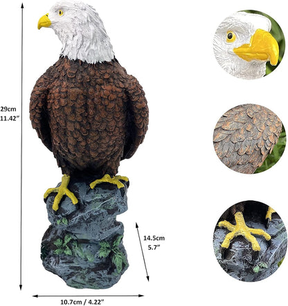 Garden Decor Sculptures Statues Outdoor, Stunning Bald Eagle Stand on Stone Christmas Animal