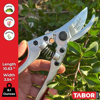 TABOR TOOLS S834A Bypass Pruning Shears, Makes Clean Cuts, Professional Sharp Secateurs, Great for