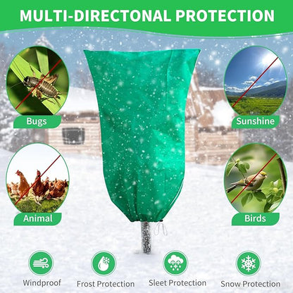 2 Pack Plant Covers Freeze Protection, 47''W x 78''H 2.5oz/yd² Winter Tree Frost Blankets Frost