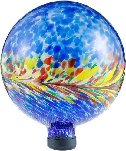 VOREEN 10-Inch Glass Gazing Ball, Outdoor Gazing Globe, Handmade Reflective Ball Yard Decoration