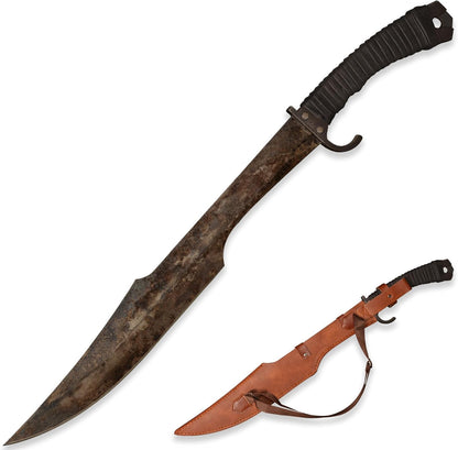 SV Handmade cast Manganese Steel Chopping Blade Sword, Full Tang, Outdoor, Hunting, Camping
