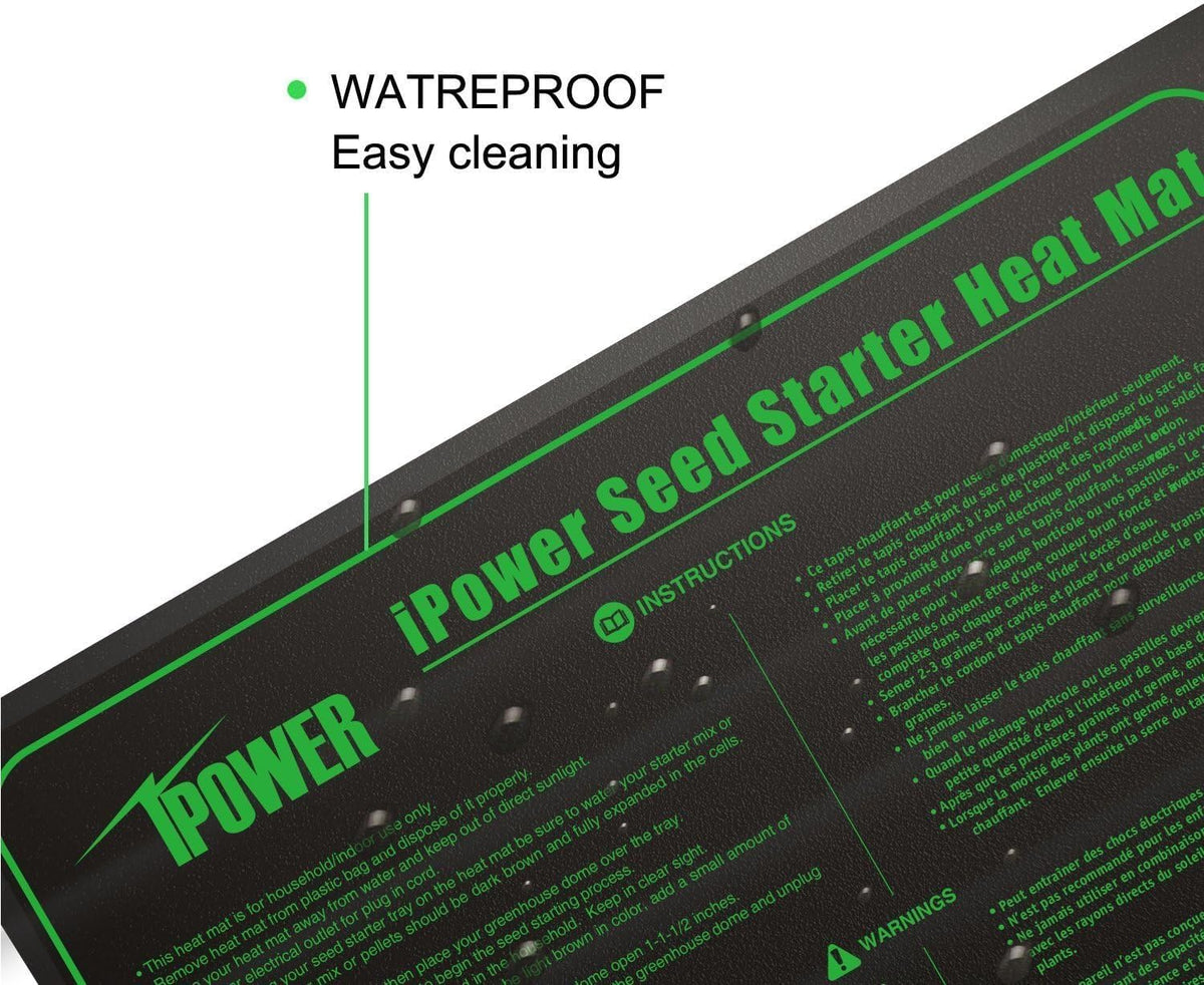 iPower GLHTMTS Durable Waterproof Seedling Heat Mat Warm Hydroponic Plant Germination Starting Pad