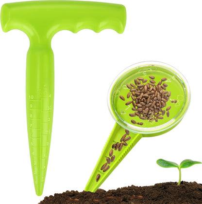 Seed Planter Tool, 6.9" Dibber Garden Tool, Plastic Dibbler Tools for Planting, Seed Dispenser