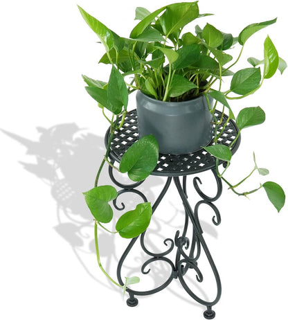 Metal Plant Stand, Heavy Duty Flower Pot Stand 17" Tall, Single Planter Holder for Indoor, Outdoor