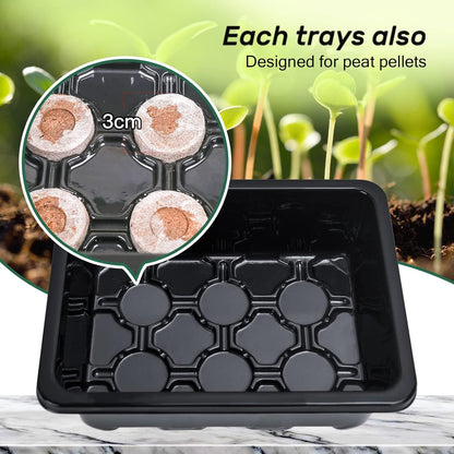 Bonviee 5-Pack Seed Starter Tray Seedling Kits,Plant Starter Kit with Adjustable Humidity Dome and