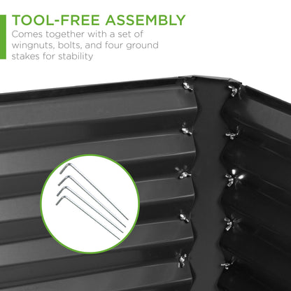 Best Choice Products 8x4x2ft Outdoor Metal Raised Garden Bed, Deep Root Planter Box for Vegetables