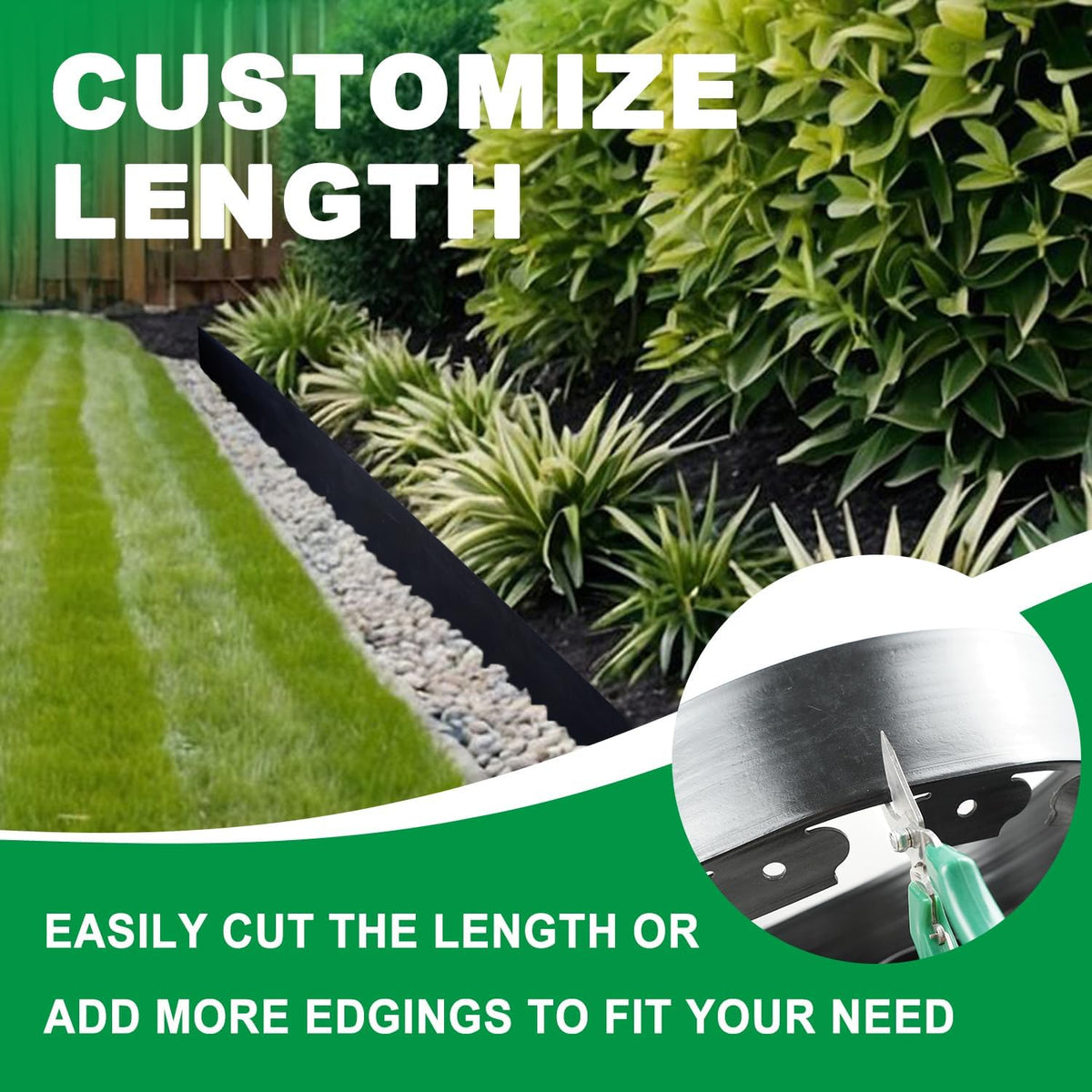 Hugeleaf Landscape Edging Kit 40 Feet with 48pcs Spikes, 4 Inches Garden Edging Flexible Landscape