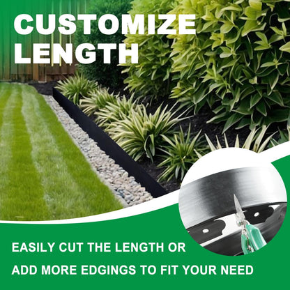 Hugeleaf Landscape Edging Kit 40 Feet with 48pcs Spikes, 4 Inches Garden Edging Flexible Landscape