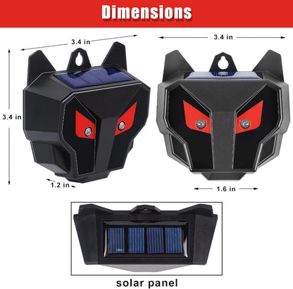 Solar Animal Repellent, Set of 4 Predator Eyes Animal Deterrent Sentinels with Red LED Blinking