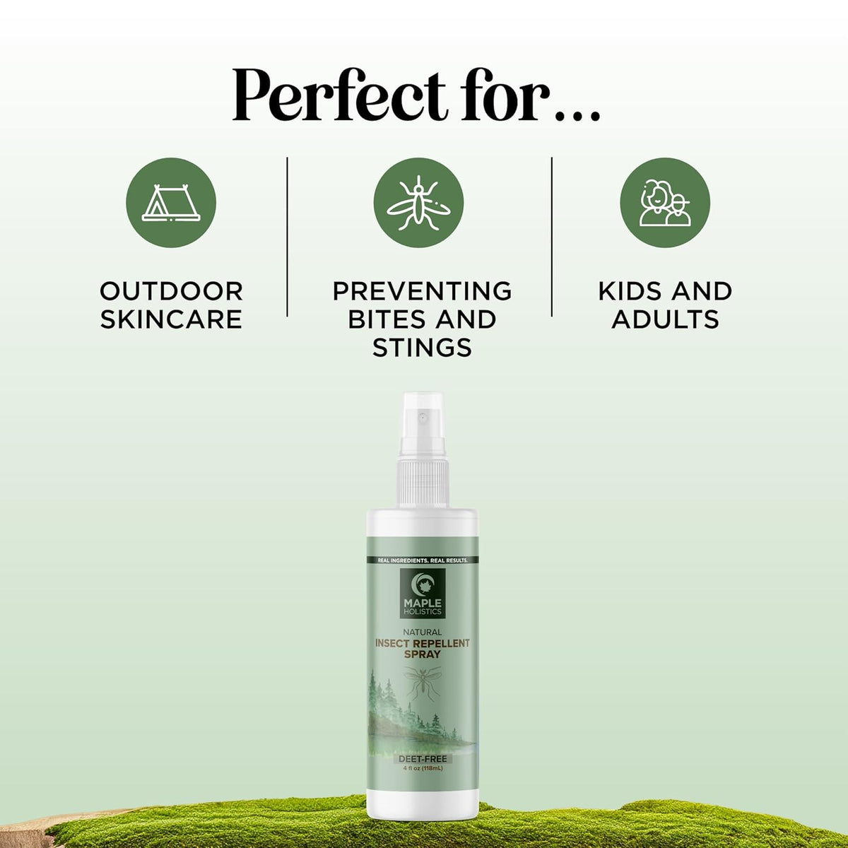 Natural Bug Repellent Spray for Body - DEET Free Bug Spray for Kids & Adults for Ticks Mosquitoes &