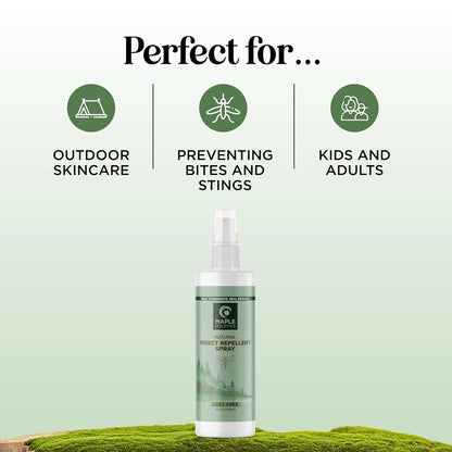 Natural Bug Repellent Spray for Body - DEET Free Bug Spray for Kids & Adults for Ticks Mosquitoes &
