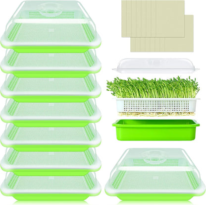 Legigo 8 Pack Seed Sprouter Trays with Lids- Soil-Free Cultivation Germination Tray, BPA Free Micro