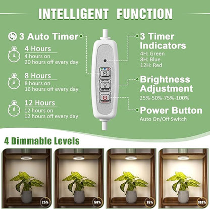 LORDEM Ceiling Grow Light for Indoor Plants, 96 LEDs Full Spectrum LED Plant Light, 5V Plant Lamp