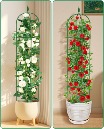 Garden Trellis for Climbing Plants Outdoor & Indoor - 2 Pack 6Ft Tall Rustproof Plant Support Cage