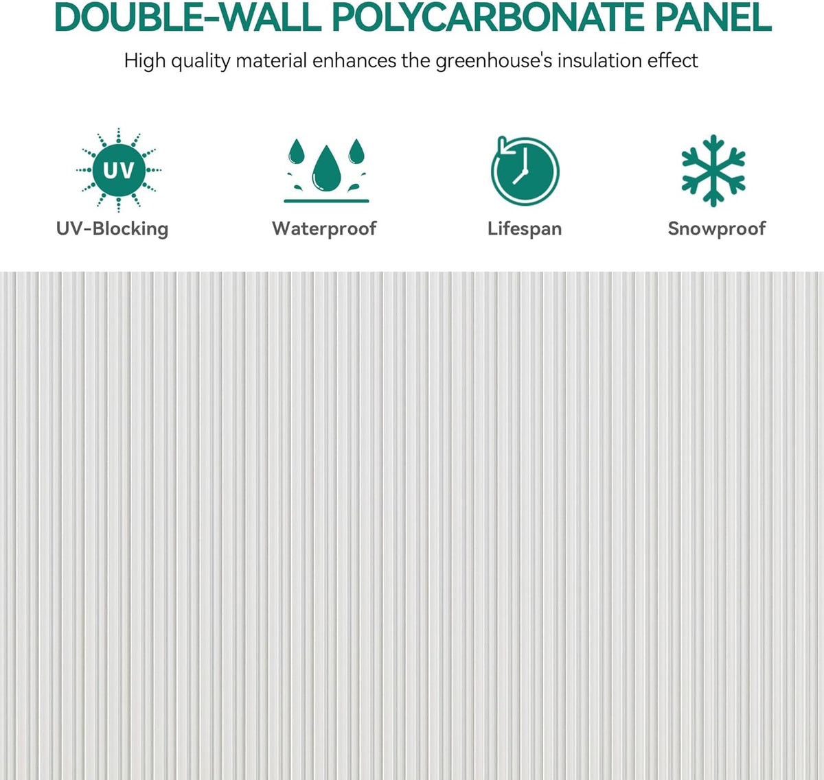 YITAHOME 16x6FT Polycarbonate Greenhouse for Outdoors, Large Heavy Duty Aluminum Greenhouses with
